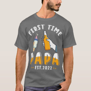 Cheerbier und Milch 1. Vatertag Erstmaliger Papa T-Shirt