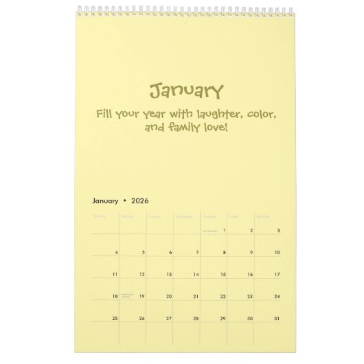 Cheerful 2026 Quote Calendar Kalender (Jan 2026)