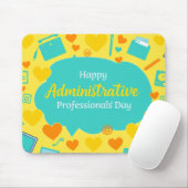 Cheerful Admin Day Office Icons Graphic Art Mousepad (Mit Mouse)