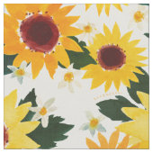 CHEERFUL AF Bold Happy Sunflower Stoff (Nahaufnahme)