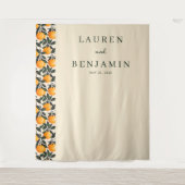 Cheerful Beige Citrus Fruits Wandteppich (Vorderseite)