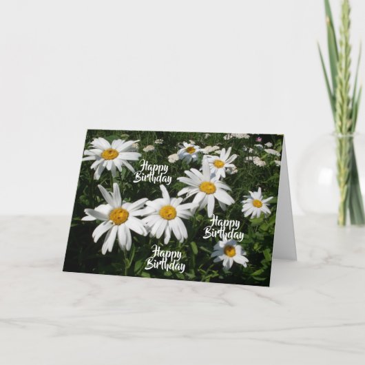 Cheerful Birthday Daisies Card Karte (Vorderseite)