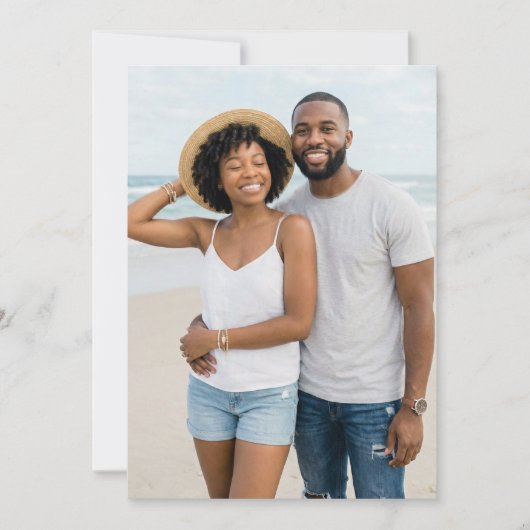 Cheerful Blue Beach Photo Einladung (Vorderseite)