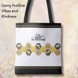 Cheerful Bumblebee "Be Kind" Sunflower Market Tote Tasche