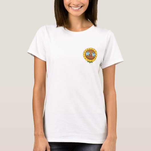 Cheerful Cartoon Sunflower T-Shirt (Vorderseite)