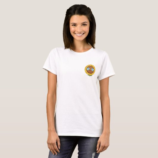 Cheerful Cartoon Sunflower T-Shirt (Vorne ganz)