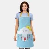 Cheerful Cat & Sunny Cloud Apron Schürze (Getragen)
