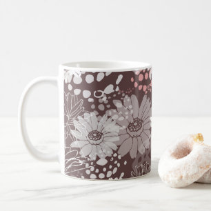 Cheerful chocolate Bohemian floral mug Kaffeetasse