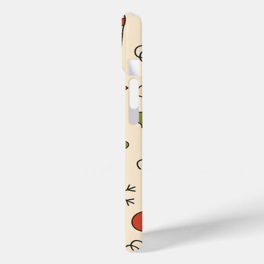 Cheerful Christmas Doodle Pattern Case-Mate iPhone Hülle (Rückseite / Links)