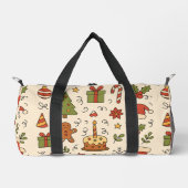 Cheerful Christmas Doodle Pattern Duffle Bag (Vorderseite)