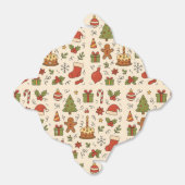 Cheerful Christmas Doodle Pattern Geschenkschachtel (Ungefaltet)