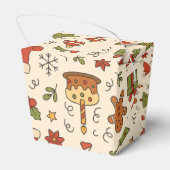 Cheerful Christmas Doodle Pattern Geschenkschachtel (Rückseite)
