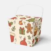 Cheerful Christmas Doodle Pattern Geschenkschachtel (Vorderseite)