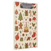Cheerful Christmas Doodle Pattern Klemmbrett (Rechts)