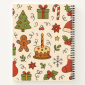 Cheerful Christmas Doodle Pattern Notizblock (Rückseite)