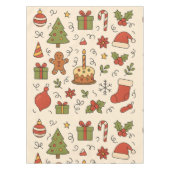 Cheerful Christmas Doodle Pattern Tischdecke (Vorderseite)