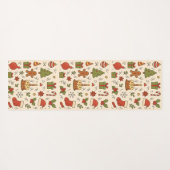 Cheerful Christmas Doodle Pattern Yogamatte (Rückseite (Horizontal))