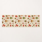 Cheerful Christmas Doodle Pattern Yogamatte (Vorderseite (Horizontal))