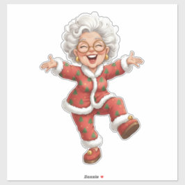 Cheerful Christmas Grandma Holiday Celebrations Aufkleber