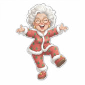 Cheerful Christmas Grandma Holiday Celebrations Aufkleber (Vorderseite)