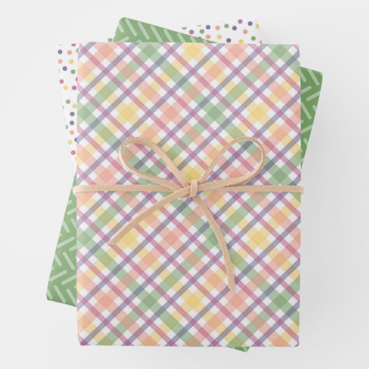 Cheerful Collection of Green, Pink & Yellow Geschenkpapier Set (Beispiel)