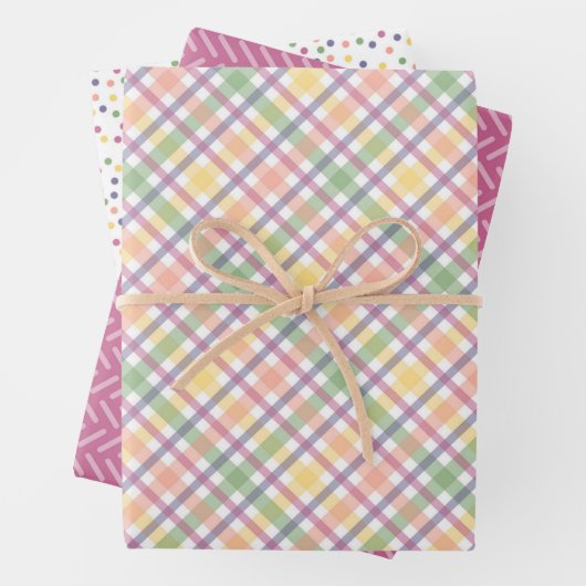 Cheerful Collection of Pink, Green & Yellow Geschenkpapier Set (Beispiel)