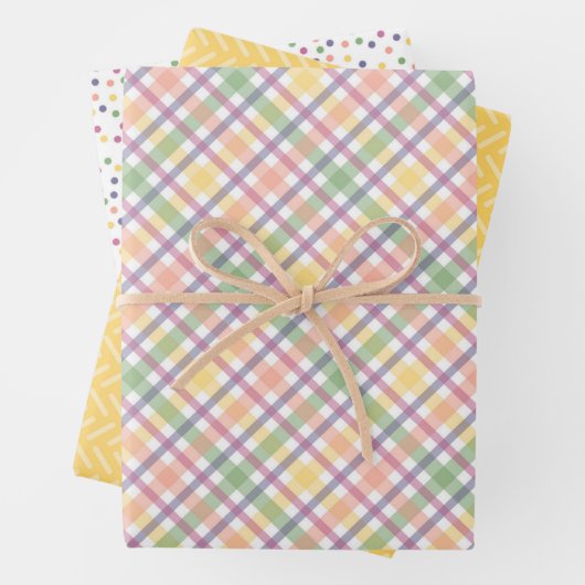 Cheerful Collection of Yellow, Pink & Green Geschenkpapier Set (Beispiel)