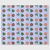 Cheerful Colorful Blue Pink Maroon Floral Geschenkpapier (Flach)