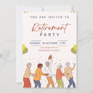 Cheerful & Colorful Retirement Party Invitation | Einladung