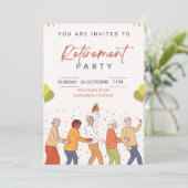 Cheerful & Colorful Retirement Party Invitation | Einladung (Stehend Vorderseite)