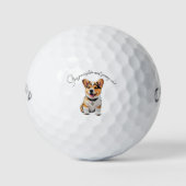 Cheerful Corgi 'Stay Pawsitive and Swing On!' Fun Golfball (Vorderseite)