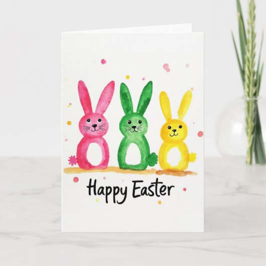 Cheerful Creature Watercolor Card Karte (Vorderseite)