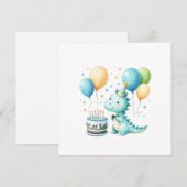 Cheerful Dinosaur Birthday Card Feiertagskarte (Vorne/Hinten)