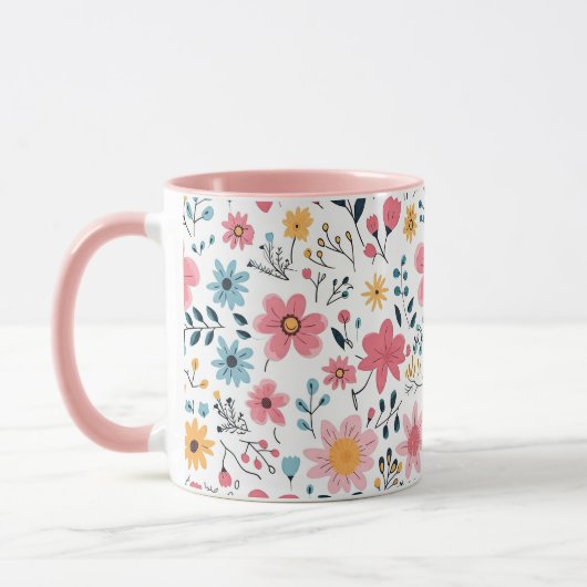 Cheerful Ditsy Wildflower Meadow Tasse (Links)