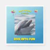 Cheerful Dolphin Birthday Serviette (Vorderseite)