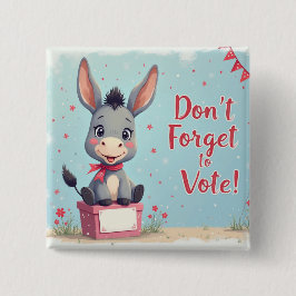 Cheerful Donkey Vote Reminder Button