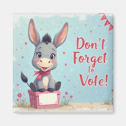Cheerful Donkey Vote Reminder Magnet (Vorne)