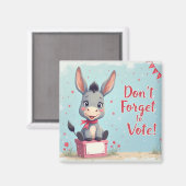 Cheerful Donkey Vote Reminder Magnet (Vorderseite/Rückseite)