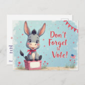 Cheerful Donkey Vote Reminder Postkarte (Vorne/Hinten)