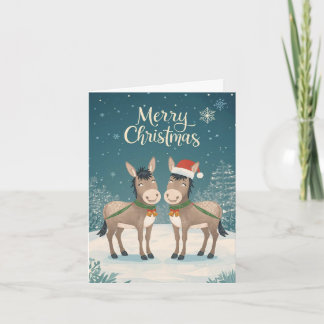 Cheerful Donkeys Christmas Card Feiertagskarte