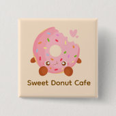 Cheerful Donut With Sprinkles Button (Vorderseite)