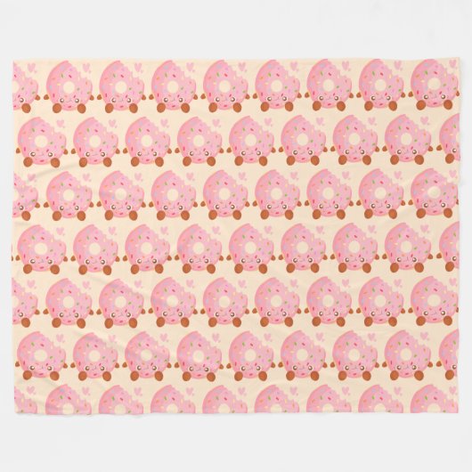 Cheerful Donut With Sprinkles Fleecedecke (Vorderseite (Horizontal))