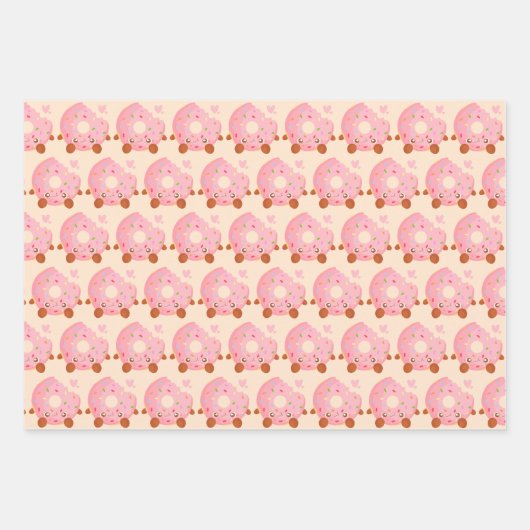 Cheerful Donut With Sprinkles Geschenkpapier Set (Vorderseite)