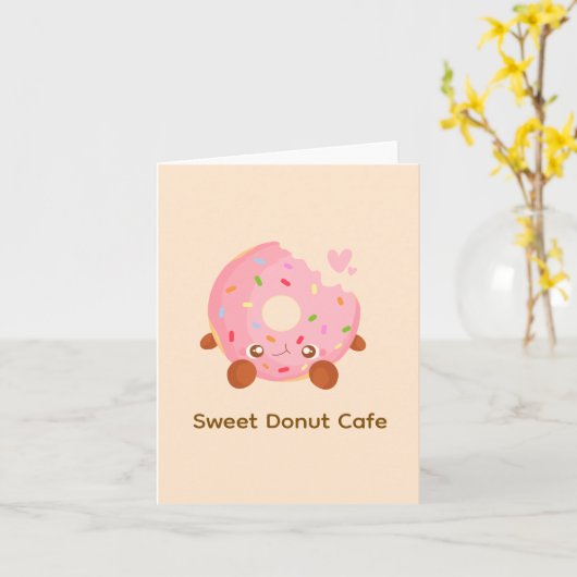 Cheerful Donut With Sprinkles Karte (Gelbe Blume)