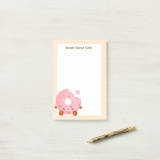 Cheerful Donut With Sprinkles Post-it Klebezettel (Auf Schreibtisch)