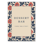 Cheerful Floral Dessert Bar Sign Tischnummer (Rückseite)