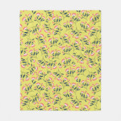  Cheerful Floral Pattern: Pink Flowers  Fleecedecke (Vorderseite)