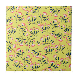  Cheerful Floral Pattern: Pink Flowers  Fliese