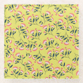  Cheerful Floral Pattern: Pink Flowers  Glasuntersetzer (Vorderseite)