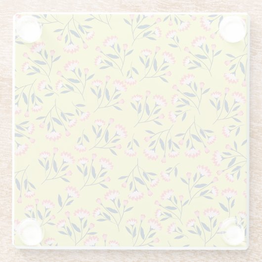  Cheerful Floral Pattern: Pink Flowers  Glasuntersetzer (Rückseite)